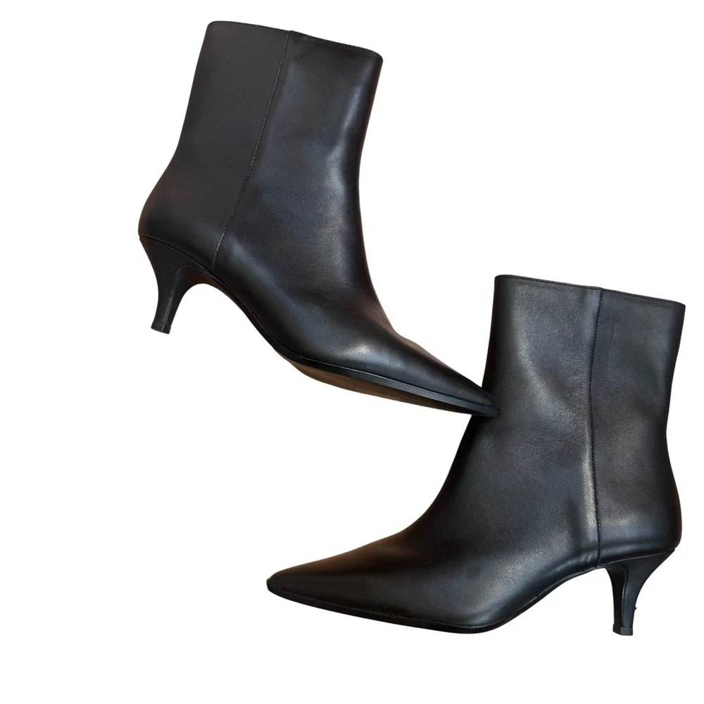 J.Crew new Stevie ankle boots in leather black size‎ 5.5